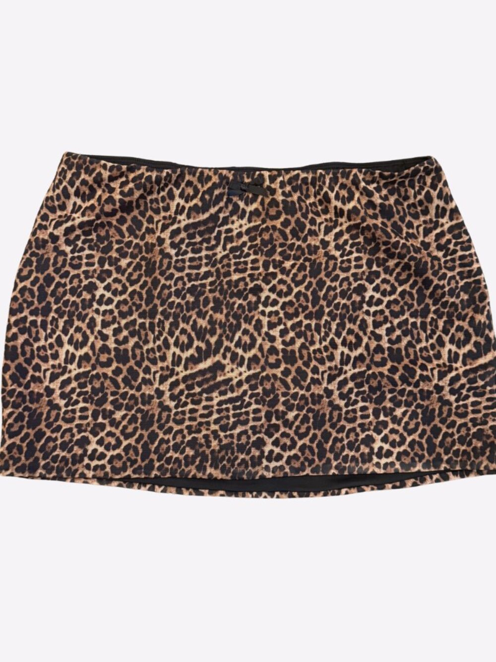 Edikted Edin Leopard Print Mesh Mini Skirt Bow Detail Womens Sz Small Party Rave